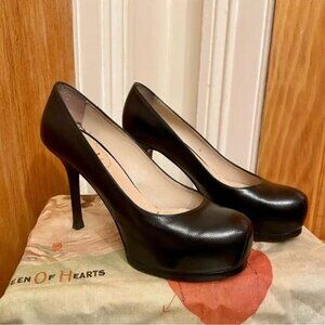 YSL Saint Laurent Vernigolf Tribtoo 80 Black Leather Heels